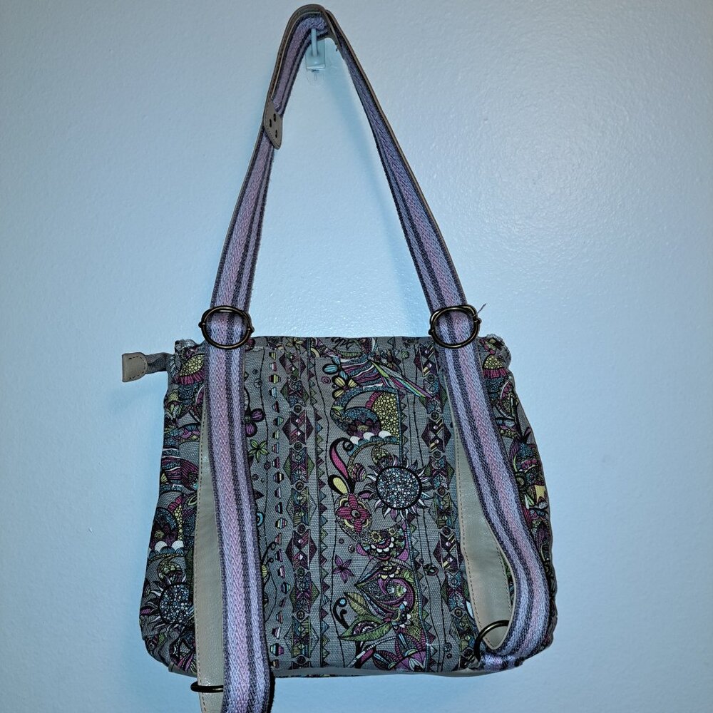 SAKROOTS Backpack/Crossbody Convertible Floral Owl Peace Pattern Bag - Picture 10 of 14
